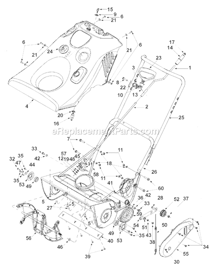 Page C Diagram and Parts List for 31AE285-401 2002 Yard Man Snow Blower